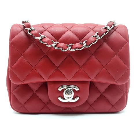 chanel mini red lambskin|Flap Bags .